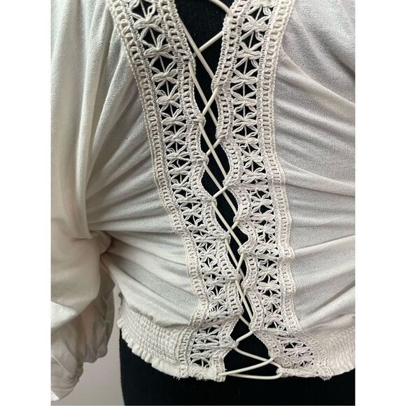 Gimmicks Buckle Oversized Dolman Lace-Up Top Size X-Small - Picture 3 of 6